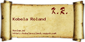 Kobela Roland névjegykártya